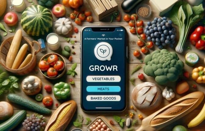 Digital farmers' market offering diverse local produce and products at GROWR, revolutionizing local sustainable shopping.